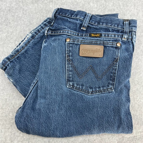 Wrangler Other - Vintage Wrangler Denim Straight Jean-Men 36x32-Distressed-Blue -High Rise